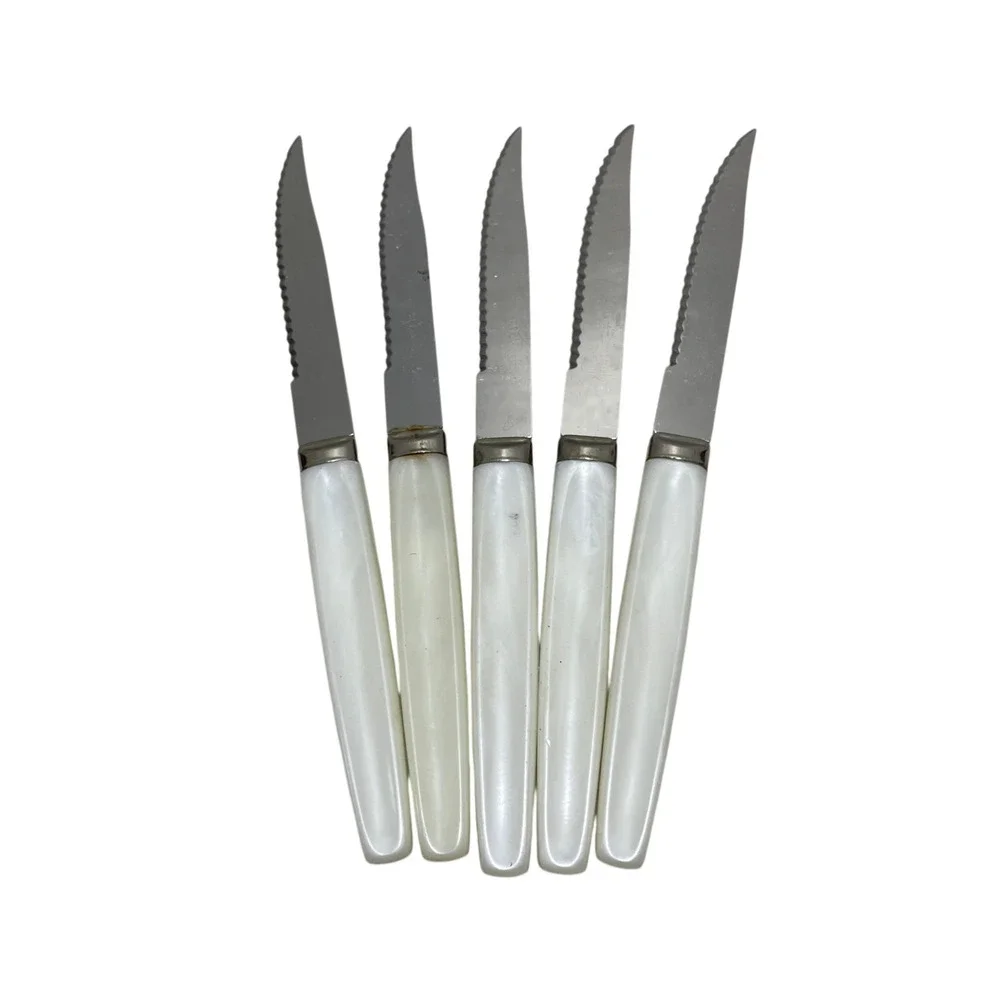 Lot of Vintage Silverware 5 Unknown Knives Set of Rosteri